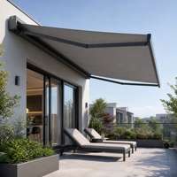 Auvent de toit pliant électrique en HDPE, pare-soleil rétractable motorisé à cassette intégrale pour extérieur, fixation murale, garage, balcon