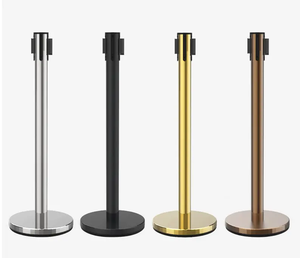 Poteaux de guidage de foule en acier inoxydable pour la gestion du trafic routier, avec barrière à corde rétractable et poteau de délimitation - Product Image 5