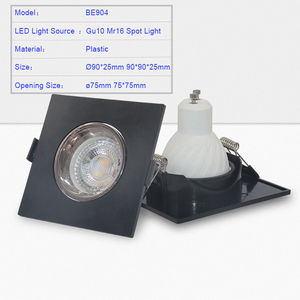 Lámpara de Techo Moderna Cuadrada y Redonda para PC, <span class=keywords><strong>Precio</strong></span> de Fábrica, Downlight Empotrable MR16, Portalámparas <span class=keywords><strong>GU10</strong></span> en Blanco y Negro - Product Image 3