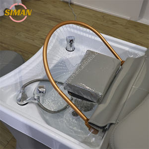 Lit de lavage de luxe Siman en promotion avec vapeur et douche thérapeutique, lumière LED sept couleurs pour salon de beauté et barbier - Product Image 4