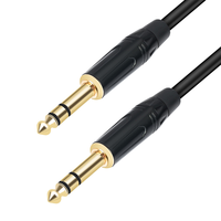 1/4 Inch TRS Instrument Cable Gold Plated Copper Shell 6.35mm TRS Male to 6.35mm Male Stereo Cable for Electric Guitar
