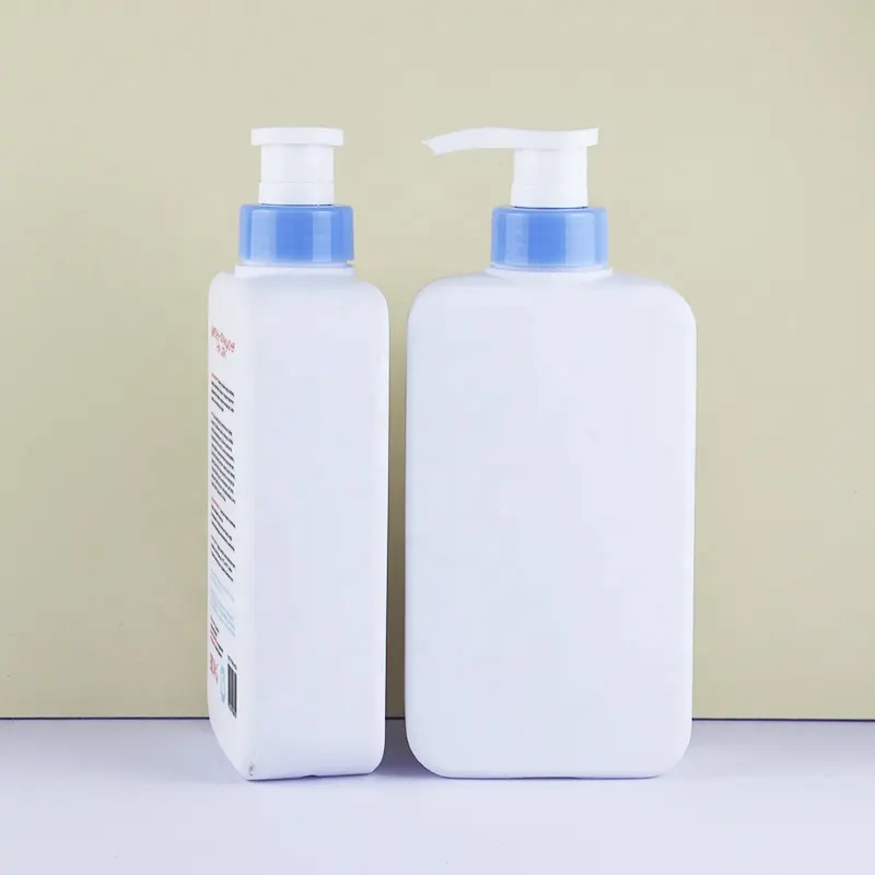 500ml Soft Touch Gefühl quadratische Körper wäsche Dusch gel Pump flasche Kunststoff benutzer definierte Shampoo flasche Verpackung mit Logo