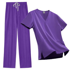 Pantalon droit basique pour uniforme d'infirmière Niaahinn en tissu polyester Dobby fin – Uniforme de soins post-partum pour femme de chambre/babay-sitter/infirmière philippine - Product Image 1