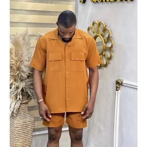 Trajes <span class=keywords><strong>de</strong></span> manga corta con pantalones cortos para hombre, trajes <span class=keywords><strong>de</strong></span> playa para boda, vestido naranja, diseño a la moda, talla a medida, <span class=keywords><strong>de</strong></span> verano - Product Image 2