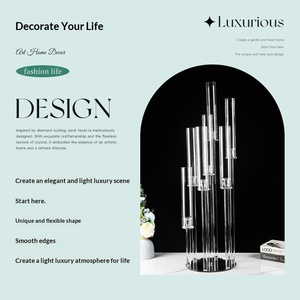 Candelabro de Cristal Grande de 8 Brazos, Diseño Europeo, Estilo Moderno, Centro de Mesa Cilíndrico Hecho a Mano para Bodas, San Valentín, Decoración del Hogar - Product Image 2