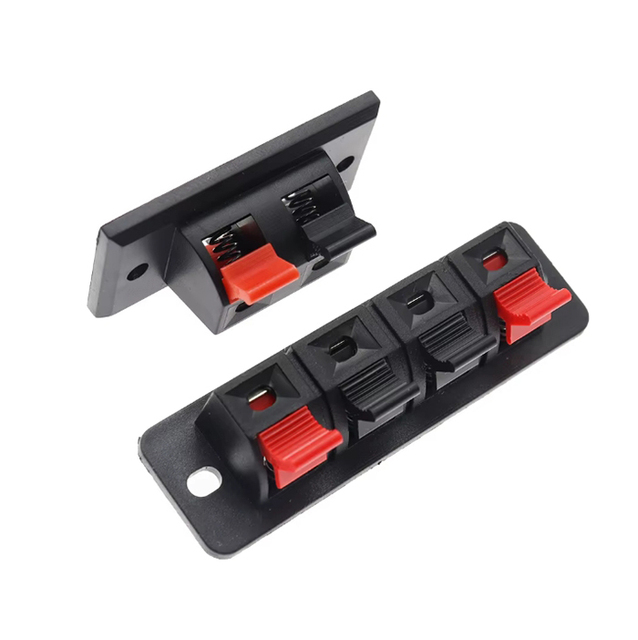 Plastic 2/4 Positions Connector Terminal Push In Jack Spring Load Audio Speaker Terminals Breadboard Clip