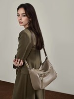 Tas Selempang Kulit Asli Gaya Korea Musim Gugur Terbaru, Tas Bahu Hobo Kapasitas Besar, Tas Tangan Wanita Vintage