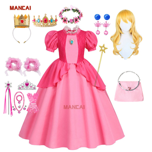 Nuevo vestido de princesa melocotón, disfraces de películas y TV para niñas, actuación infantil, carnaval, Halloween, fiesta de cumpleaños, disfraz de Cosplay - Product Image 1