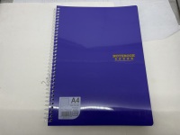Cahier à spirale A4 couverture rigide en plastique épais 7mm collège ligné 100 feuilles de journaux pour l'étude, le travail, les voyages et les notes