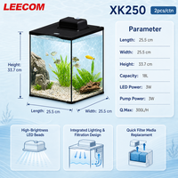 Kit d’aquarium en verre LEECOM, vente en gros direct usine, avec accessoires, éclairage LED et filtration inclus
