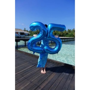 Globos de aluminio digitales de feliz cumpleaños de 16, 32 y 40 pulgadas, figuras de números inflables para cumpleaños, bodas, baby showers y decoraciones de fiesta. - Product Image 2