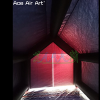 Tente commerciale, tente gonflable de cabine de DJ de couleur noire, cabine gonflable pour les soirées nocturnes et les activités éducatives scolaires
