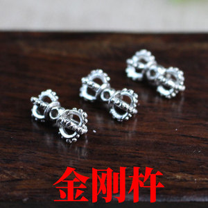 Cuentas budistas Vajra de aleación de plata tibetana de 10x9,5x8 mm para la fabricación de joyas, cuentas de metal DZ01914 - Product Image 5