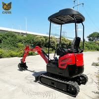 Mini-excavatrice sur chenilles de 1,5 tonne, excavatrice compacte sur chenilles avec cabine, godet standard pour la construction