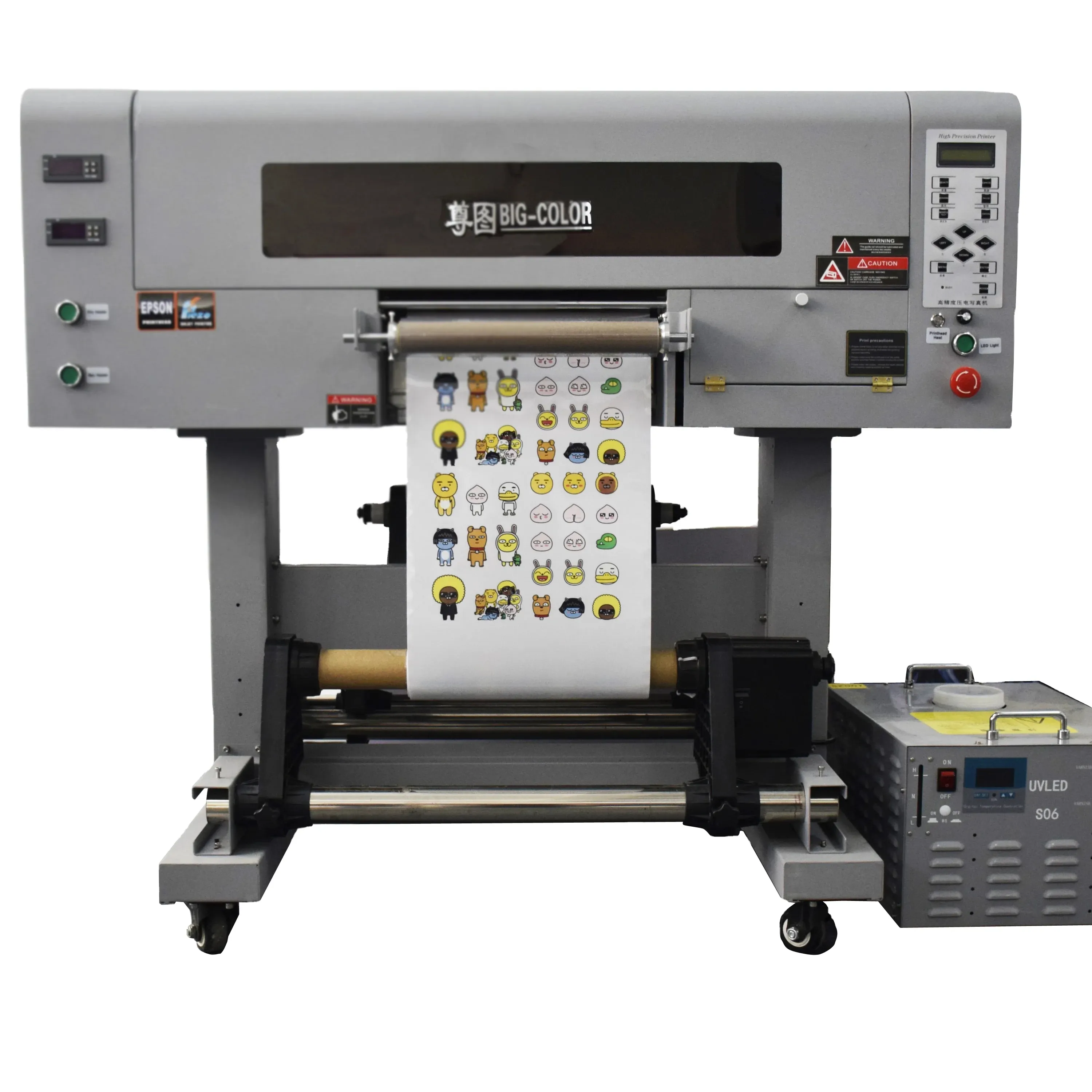 Impresora de pegatinas de película Newbig-color 60cm UV DTF AB con cuatro cabezales tx800/i1600 barniz/impresión holográfica/dorada/plateada