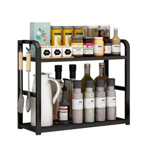 Étagère <span class=keywords><strong>de</strong></span> rangement en métal pour épices <span class=keywords><strong>de</strong></span> cuisine, multifonctionnelle, multi-niveaux, sans perçage, non pliable, portable, pour huile, sel, sauce, <span class=keywords><strong>vinaigre</strong></span> - Product Image 5