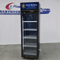 Réfrigérateur de supermarché en gros, 1 porte, double porte vitrée, refroidisseur de boissons, vitrine réfrigérée, congélateur