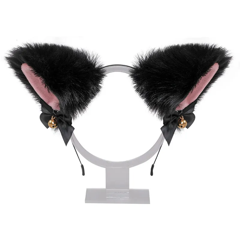 Factory Outlet Masquerade Halloween Cat Ears Headband Cosplay Anime Party Costume Bell Headgear