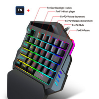 Keyboard Gaming Satu Tangan Grosir 35 Tombol Mekanik Axis RGB Backlight Mini Portabel V100 Keyboard Pabrik