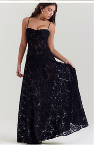 Vestido Maxi Feminino Novo Vintage Elegante Cor Sólida Modelador Super Bonito com Detalhe Espinha de Peixe para Férias e Noite OEM - Product Image 2