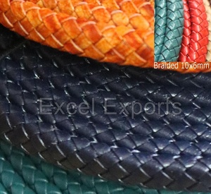 Bolso de joyería con forma ovalada de cuero trenzado de 10x6mm de alta calidad, asas de cuero Premium para la decoración de pulseras de última moda - Product Image 2