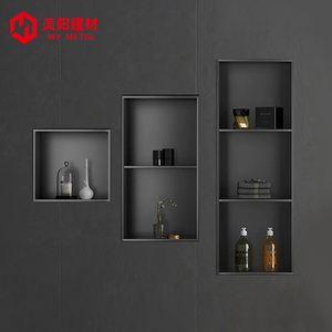 Nicho de pared de ducha de luz LED de acero inoxidable, estante de nicho de ducha de baño empotrado para instalación en la pared - Product Image 6