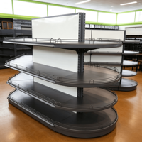 Vente directe usine : Étagères de supermarché gondoles double face robustes, personnalisables, pour la vente au détail en arc