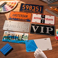 Placa de Matrícula Decorativa de Aluminio para Automóvil, Logotipo Personalizado Impreso, Resistente al Agua, Estilo Vintage Retro, Placa Metálica en Relieve