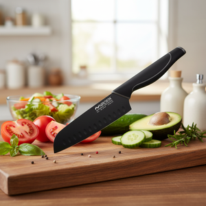 Coltello da Cucina Santoku 15,5 cm con Lama in Acciaio al Carbonio 5cr15mov e Manico in Legno per Uso in Cucina - Product Image 3