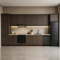Meubles de cuisine sur mesure en bois massif laqué MDF, cuisine intégrée moderne de luxe pour villa, appartement, îlot de cuisine, usine