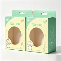 Boîtes en carton brillant ou mat personnalisées, best-seller, avec fenêtre en PVC pour emballage de sucettes et rangement de clips de tétines