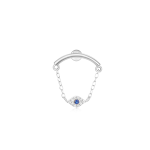 Pendiente Creativo de Plata S925 con Borla y Zirconia Chapada en Oro, Diseño de Ojo, Superventas - Product Image 5