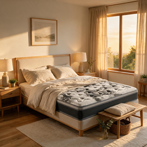 Matelas à ressorts ensachés modernes, taille Queen, 12 pouces, ressorts individuels avec couche de mousse à mémoire de forme en gel pour chambre d'hôtel - Product Image 2