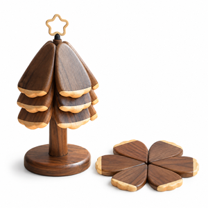 Custom Tree <b>Trivets</b> Wooden Foldable for Hot Dishes Non-Slip Heat Insulated Folding Wood Table Plate Mat - Product Image 1