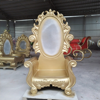 Statue de Trône de Père Noël en Fibre de Verre pour Extérieur, Grande Chaise de Père Noël pour Décoration de Noël en Centre Commercial