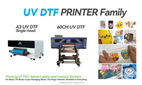 Imprimante d'étiquettes autocollantes A3 UV DTF, encre UV, utilisation automatique à domicile ou en studio, 30 cm, impression de logo personnalisée, acrylique, bouteille, métal, bois