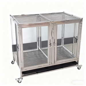 Nefes Alabilen Camlı, Düğme Kapatmalı ve Çelik Çerçeveli Veteriner Ekipmanları Köpek Taşıma Çantası - Product Image 2