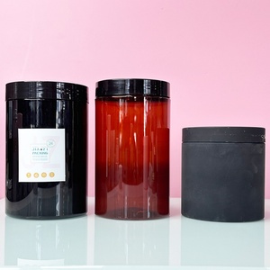 Custom Round Black <b>Plastic</b> <b>Jars</b> PET Container for Food Protein Powder Cans Travel <b>Plastic</b> PET Bottle Storage <b>Jars</b> - Product Image 4