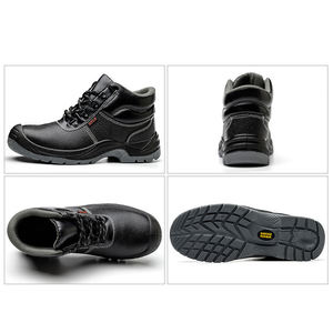 أحذية عمل رجالية للبناء مع جلد البقر مقاومة للانزلاق من الفولاذ المقاوم للجلد الصناعي-للاستخدام من المصنع للشتاء والخريف - Product Image 2