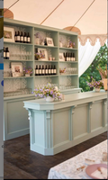 Meuble à vin blanc moderne durable personnalisé, comptoir de bar en bois pour hôtel, mariage, réception en extérieur