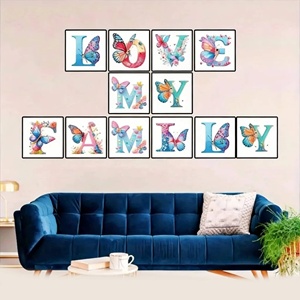 Kit de Pintura de Diamantes 3D 5D Ecológico, Diseño de Animales Impresos, Campanilla de Viento, Mariposa, Decoración para Ventanas - Product Image 3