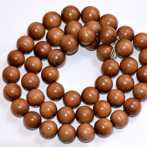 Riddhi Siddhi Pure Indian Sandalwood Round Beads Natural Dark Golden Brown Mysore Mala for Necklace Making - Product Image 1