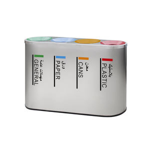 Venta al por mayor de la fábrica oval 2/3/<span class=keywords><strong>4</strong></span> compartimento de <span class=keywords><strong>basura</strong></span> de acero inoxidable de papelera de <span class=keywords><strong>reciclaje</strong></span> para Centro Comercial - Product Image 1