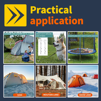Ancres de piquet de barre d'armature attachant l'ancrage au sol en spirale J crochet métal galvanisé résistant vents forts Kit d'ancrage de trampoline de Camping