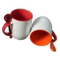 Mug à café souvenir en céramique personnalisé avec cuillère intégrée dans la poignée, idéal pour chocolat chaud, thé ou lait – Cadeau promotionnel