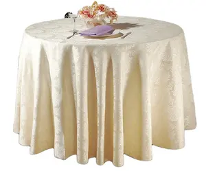 polyester jacquard white tablecloth kitchen table cloth round wedding table cloth