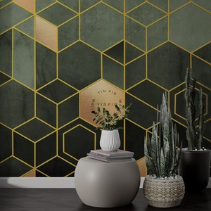 Geometric Green <strong>Gemstone</strong> Texture Decorative Home <strong>Wallpaper</strong> - Product Image 1