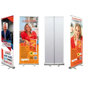 Rollup Rull Pull rétractable Standee dans l'affichage de support de bannière, Roll Up Aluminum Magnetic Budget Teardrop Banner Stands Systems Up