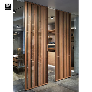 Puertas correderas de madera de listón moderno para casas, nuevo diseño, Partición de madera Interior, armario, cocina, sala de estar, puertas, paneles de listón - Product Image 2