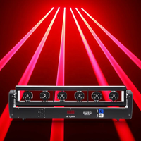 Lampu Laser Moving Head 6 Mata Kontrol DMX Cocok untuk KTV DJ Disko Klub Malam Lampu Laser Strip RGB Warna-Warni